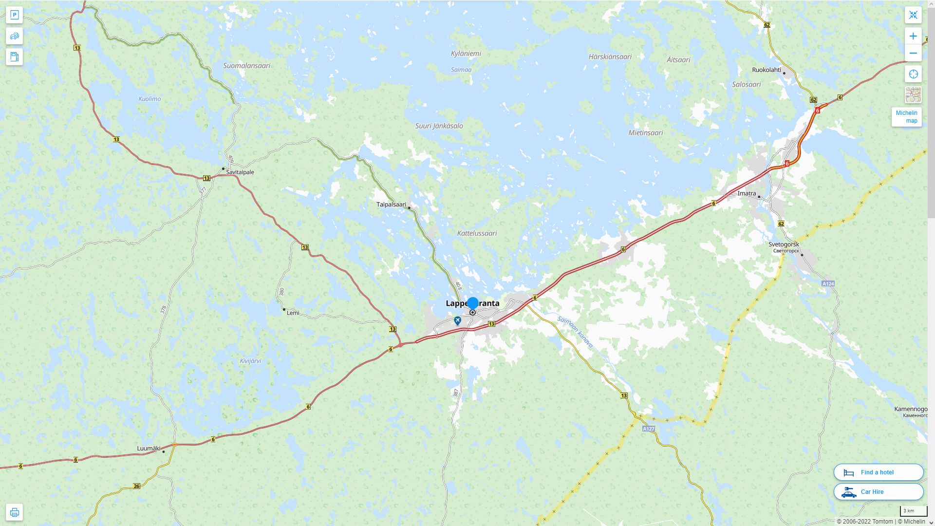 Lappeenranta Finlande Autoroute et carte routiere